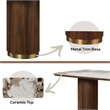 Bowery Hill Wooden Dining Table with Ceramic Top & Walnut Finish