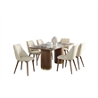 Bowery Hill Wooden Dining Table with Ceramic Top & Walnut Finish