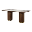 Bowery Hill Wooden Dining Table with Ceramic Top & Walnut Finish