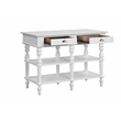 Bowery Hill Rorratt Kitchen Island with Marble Top in White Finish