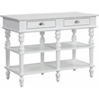 Bowery Hill Rorratt Kitchen Island with Marble Top in White Finish