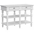 Bowery Hill Rorratt Kitchen Island with Marble Top in White Finish