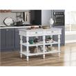 Bowery Hill Rorratt Kitchen Island with Marble Top in White Finish