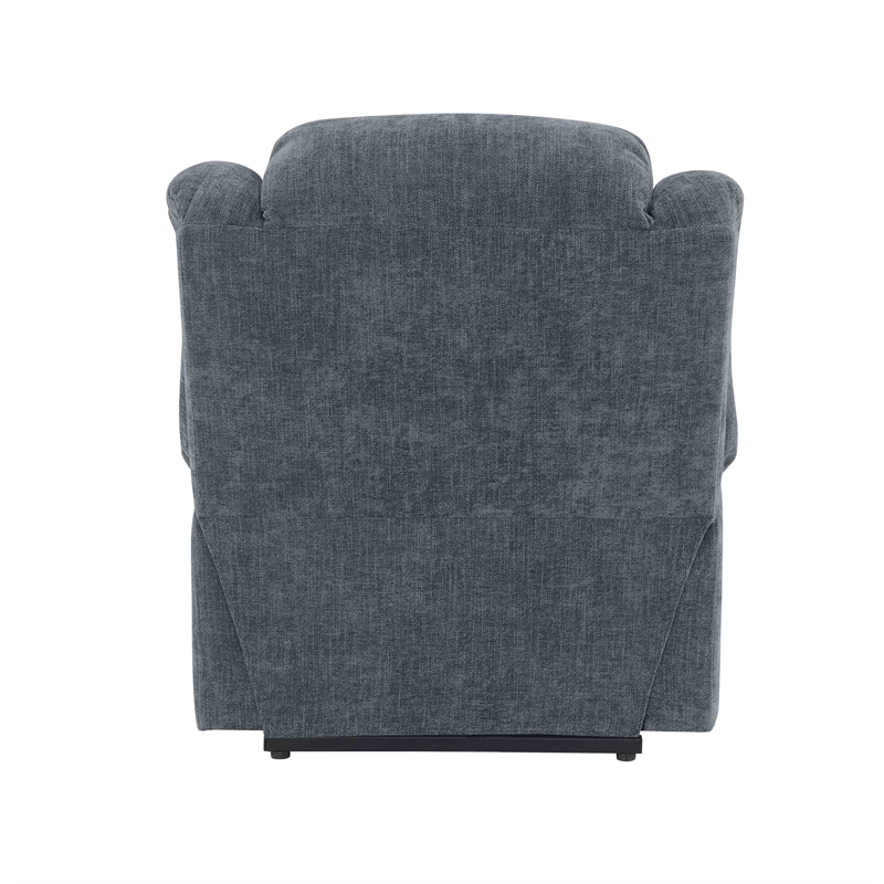 Bowery Hill Velvet Power Recliner with Lift/Heating/Massage in Blue