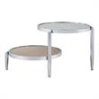 Bowery Hill Round Glass Coffee Table with Chrome Frame