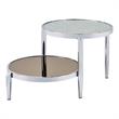 Bowery Hill Round Glass Coffee Table with Chrome Frame