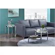 Bowery Hill Round Glass End Table with Chrome Frame