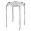 Bowery Hill Round Glass End Table with Chrome Frame