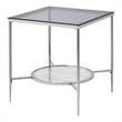 Bowery Hill Square End Table in Glass and Chrome