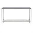 Bowery Hill Glass Sofa Table with Chrome Finish