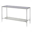 Bowery Hill Glass Sofa Table with Chrome Finish