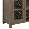 Bowery Hill Wooden Dining Server with Wine Rack in Weathered Cherry
