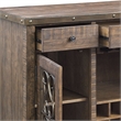 Bowery Hill Wooden Dining Server with Wine Rack in Weathered Cherry