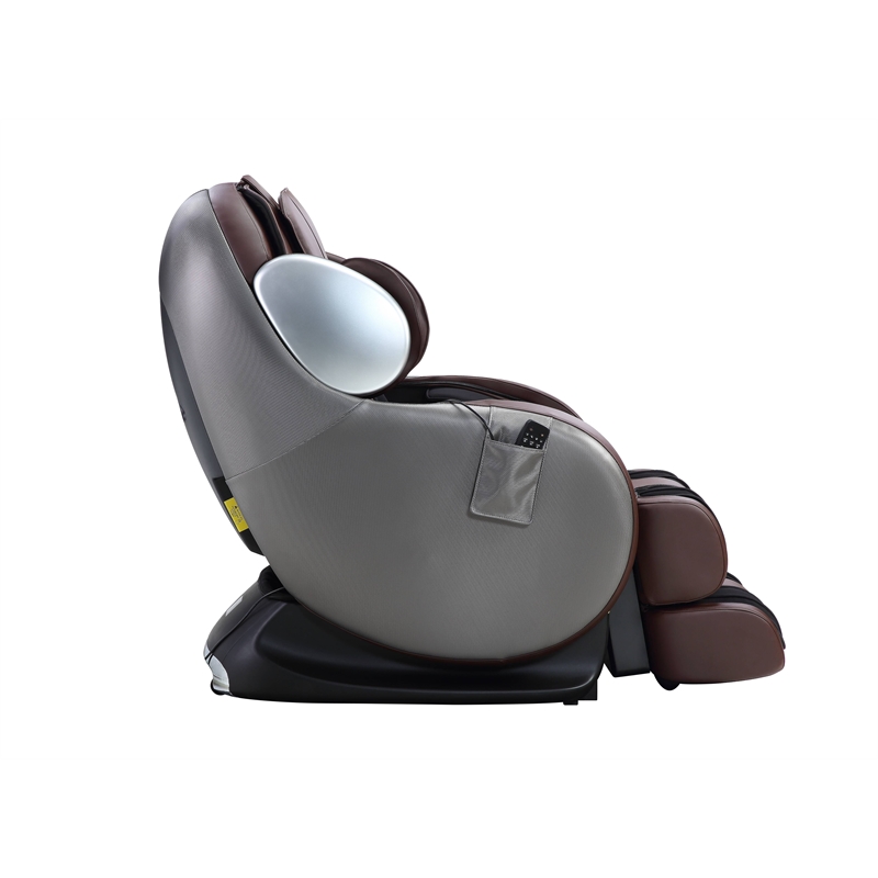Bowery Hill Massage Chair in Chocolate Faux Leather with Zero Gravity Recline