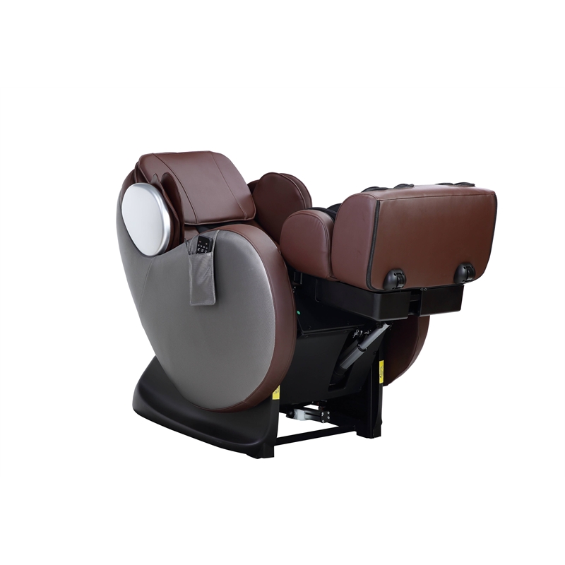 Bowery Hill Massage Chair in Chocolate Faux Leather with Zero Gravity Recline