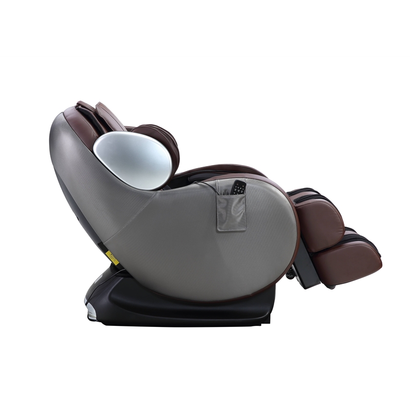 Bowery Hill Massage Chair in Chocolate Faux Leather with Zero Gravity Recline