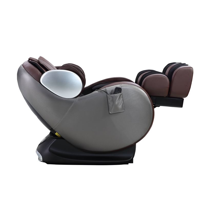 Bowery Hill Massage Chair in Chocolate Faux Leather with Zero Gravity Recline