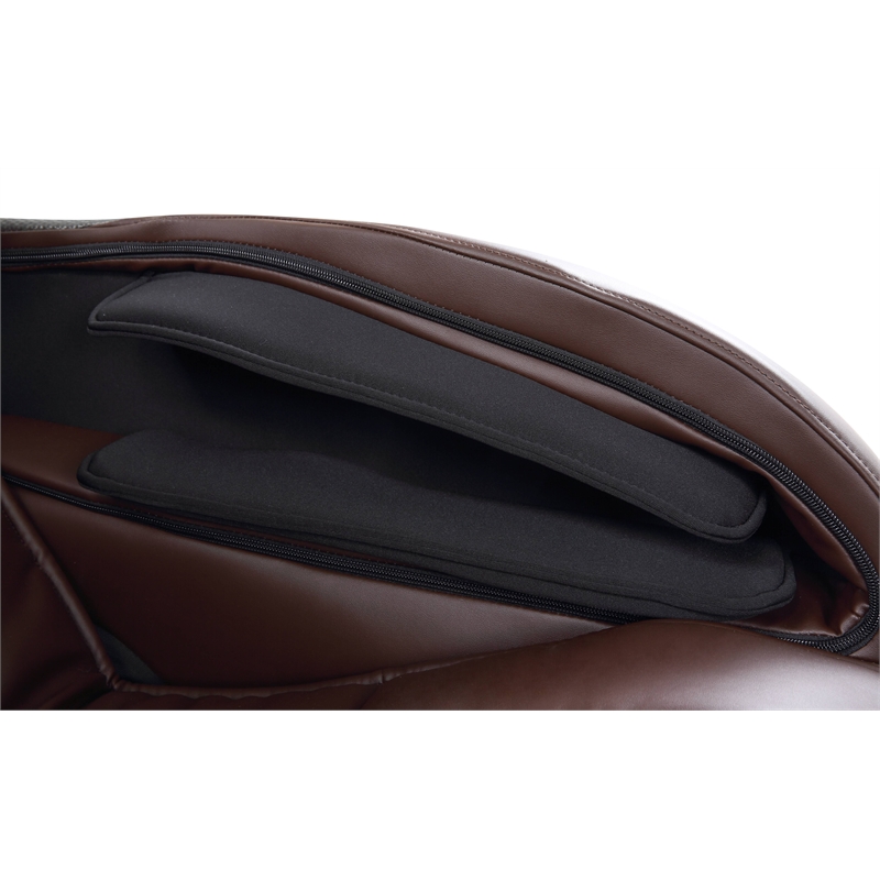 Bowery Hill Massage Chair in Chocolate Faux Leather with Zero Gravity Recline