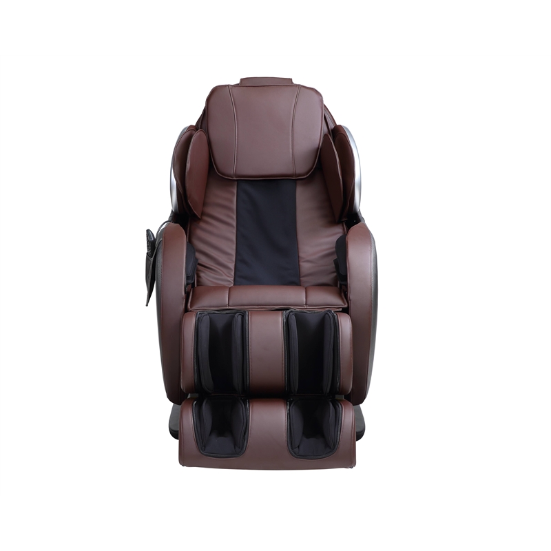 Bowery Hill Massage Chair in Chocolate Faux Leather with Zero Gravity Recline