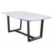 Bowery Hill Rectangular Dining Table with Marble Top in White and Gray Oak