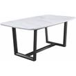 Bowery Hill Rectangular Dining Table with Marble Top in White and Gray Oak