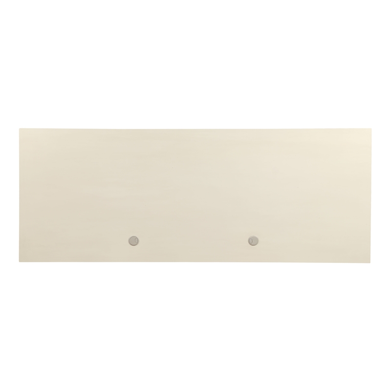 Bowery Hill Cream Wood Executive Desk with 9 Drawers and Bun Legs