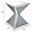 Bowery Hill Square End Table with Faux Diamonds and Mirror Finish