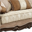 Bowery Hill Fabric Tufted Sofa with Wingback Design in Walnut Finish