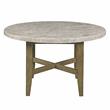 Bowery Hill Karsen Round Dining Table with Marble Top and Rustic Oak Base