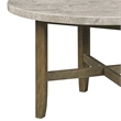 Bowery Hill Karsen Round Dining Table with Marble Top and Rustic Oak Base
