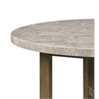 Bowery Hill Karsen Round Dining Table with Marble Top and Rustic Oak Base