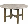 Bowery Hill Karsen Round Dining Table with Marble Top and Rustic Oak Base