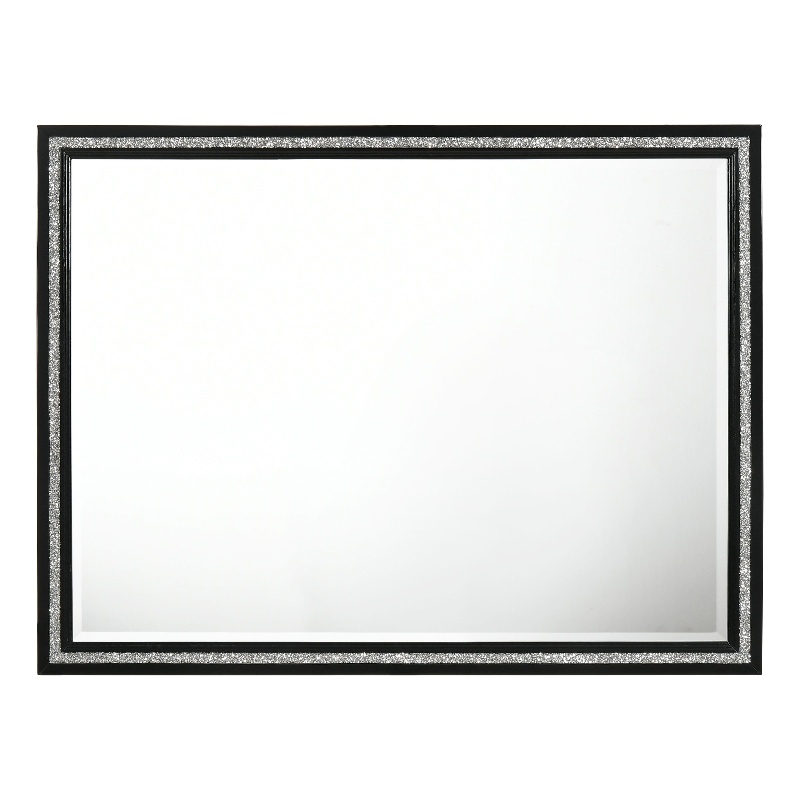 Bowery Hill Rectangular Wood Frame Dresser Mirror in Weathered Black