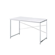 Bowery Hill Rectangular Writing Desk with Metal Frame in White and Chrome