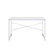Bowery Hill Rectangular Writing Desk with Metal Frame in White and Chrome