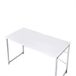 Bowery Hill Rectangular Writing Desk with Metal Frame in White and Chrome