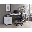 Bowery Hill Rectangular Writing Desk with Metal Frame in White and Chrome