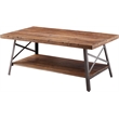 Bowery Hill Rectangular Wooden Coffee Table in Weathered Oak and Sandy Black