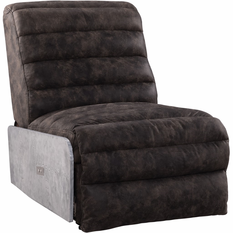 Bowery Hill Power Motion Recliner in Top Grain Leather and Aluminum