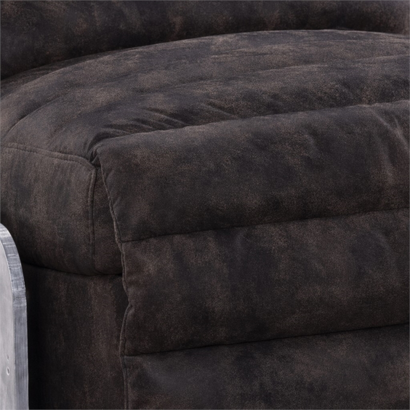 Bowery Hill Power Motion Recliner in Top Grain Leather and Aluminum
