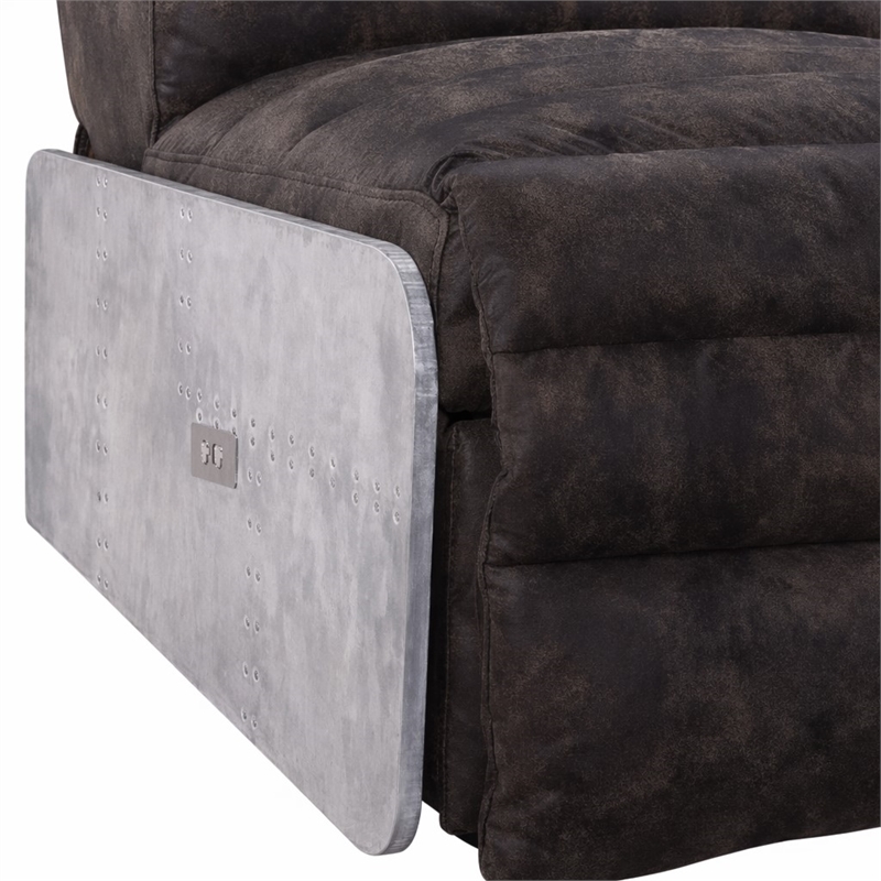 Bowery Hill Power Motion Recliner in Top Grain Leather and Aluminum