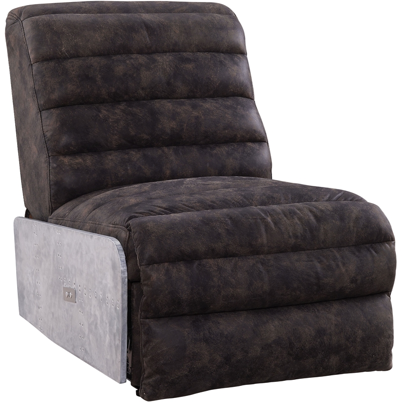 Bowery Hill Power Motion Recliner in Top Grain Leather and Aluminum