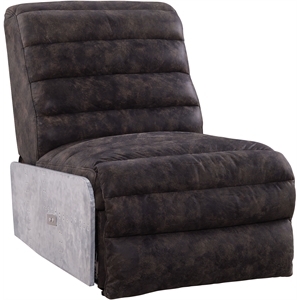Bowery Hill Power Motion Recliner in Top Grain Leather and Aluminum