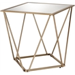 Bowery Hill Square Glass End Table with Champagne Gold Finish