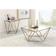 Bowery Hill Square Glass End Table with Champagne Gold Finish