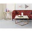 Bowery Hill Square Glass End Table with Champagne Gold Finish