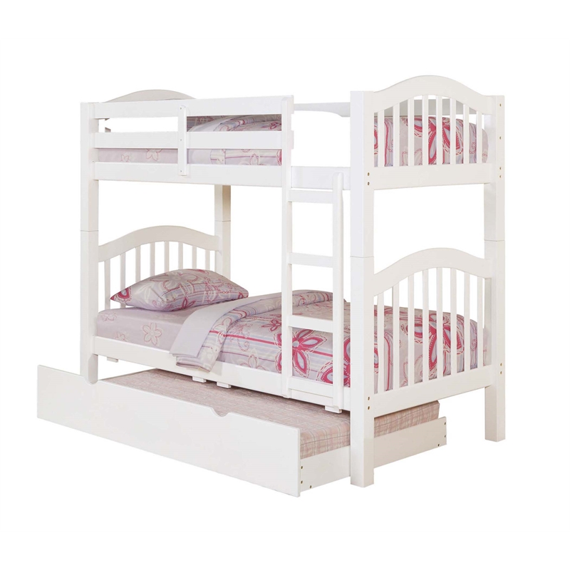 Bowery Hill Heartland Twin Twin Wooden Bunk Bed in White