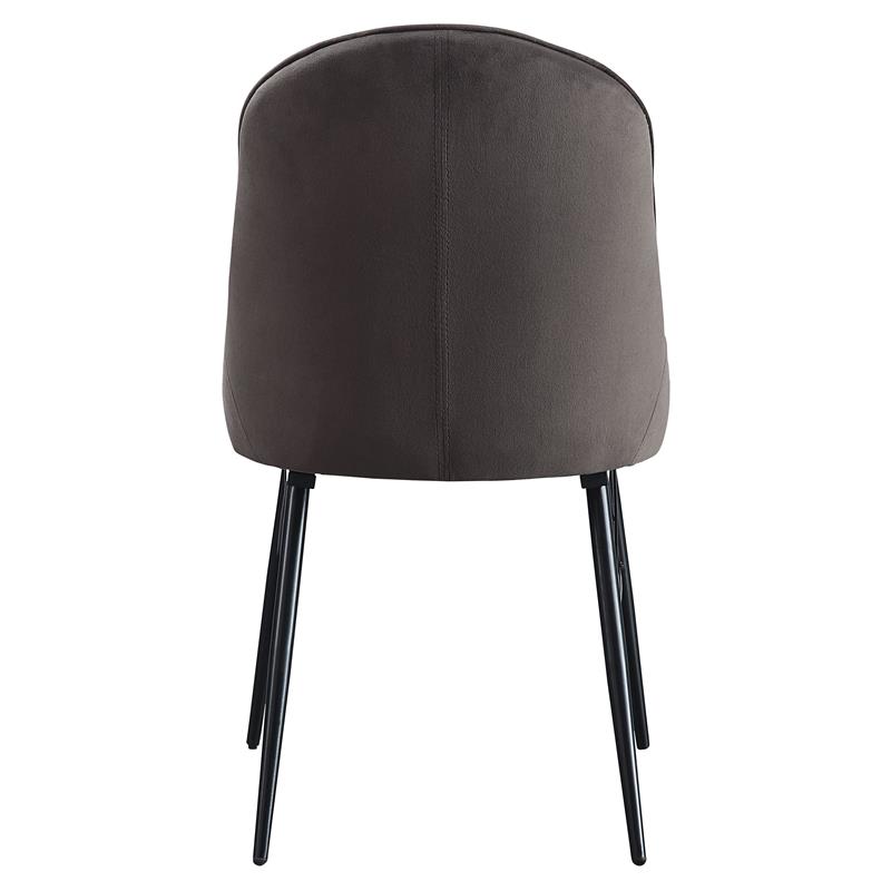 Bowery Hill Abraham Tufted Fabric Side Chair in Gray/Black Set of 2