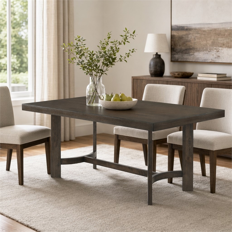 Bowery Hill Farren Rectangular Wooden Dining Table in Espresso
