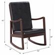Bowery Hill Faux Leather Rocking Chair in Dark Brown and Espresso